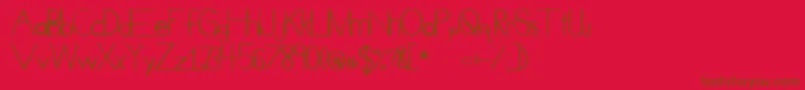 CueueCheesy Font – Brown Fonts on Red Background