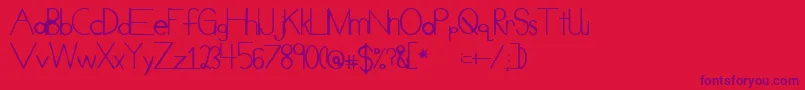 CueueCheesy Font – Purple Fonts on Red Background