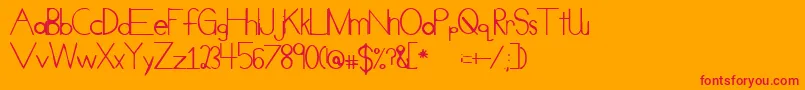CueueCheesy Font – Red Fonts on Orange Background
