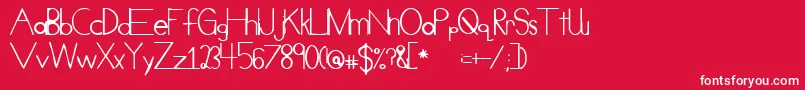 CueueCheesy Font – White Fonts on Red Background