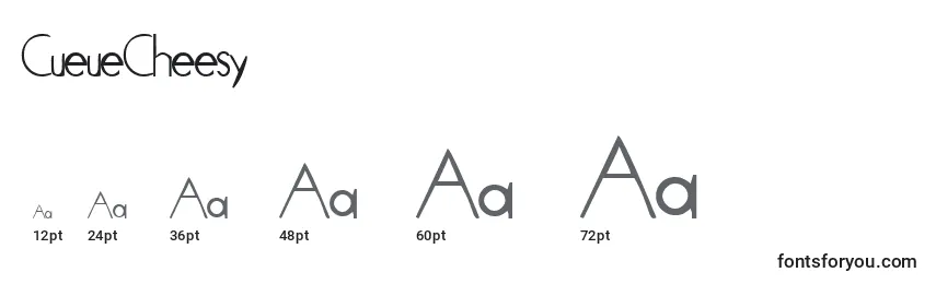 CueueCheesy Font Sizes