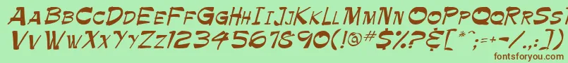 Krimpe Font – Brown Fonts on Green Background
