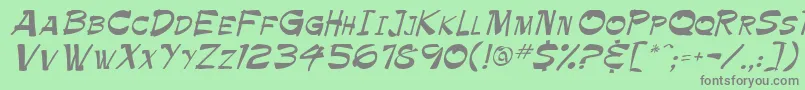 Krimpe Font – Gray Fonts on Green Background