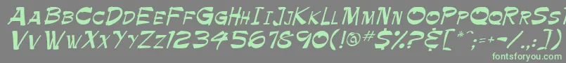 Krimpe Font – Green Fonts on Gray Background