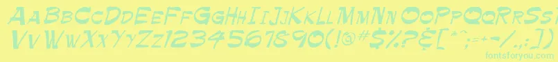 Krimpe Font – Green Fonts on Yellow Background