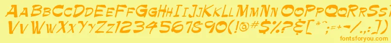 Krimpe Font – Orange Fonts on Yellow Background