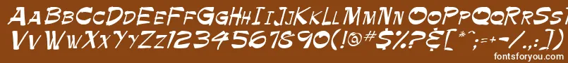 Czcionka Krimpe – białe czcionki na brązowym tle