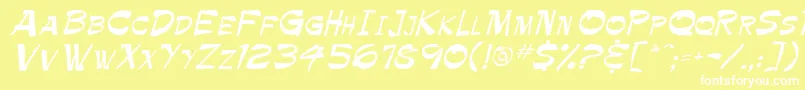 Krimpe Font – White Fonts on Yellow Background