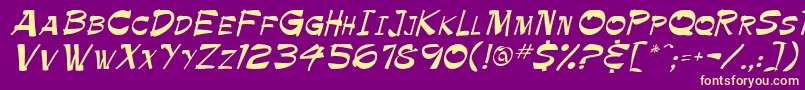 Krimpe Font – Yellow Fonts on Purple Background