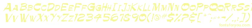 Krimpe Font – Yellow Fonts on White Background