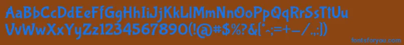 BubblegumsansRegular Font – Blue Fonts on Brown Background