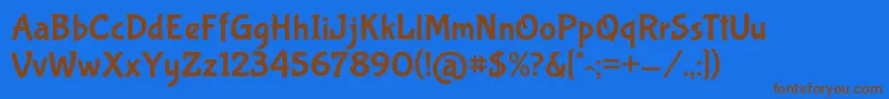 BubblegumsansRegular Font – Brown Fonts on Blue Background