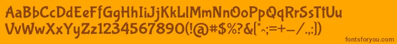 BubblegumsansRegular Font – Brown Fonts on Orange Background