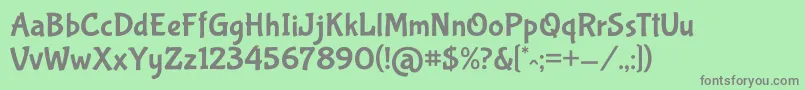 BubblegumsansRegular Font – Gray Fonts on Green Background
