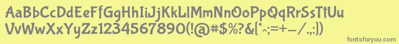 BubblegumsansRegular Font – Gray Fonts on Yellow Background