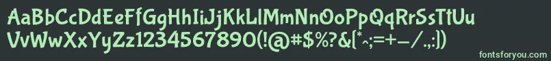 BubblegumsansRegular-Schriftart – Grüne Schriften auf schwarzem Hintergrund