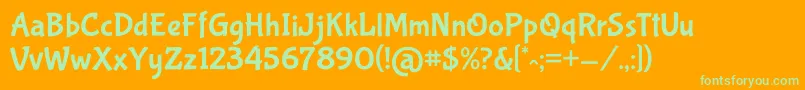 BubblegumsansRegular Font – Green Fonts on Orange Background