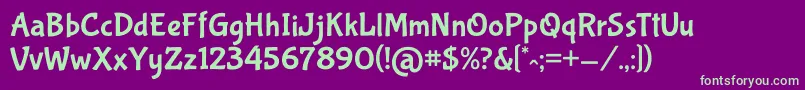 BubblegumsansRegular Font – Green Fonts on Purple Background