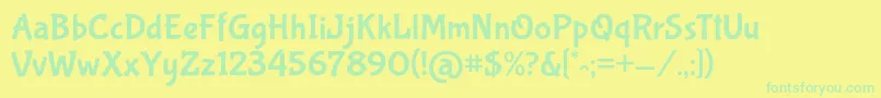 BubblegumsansRegular Font – Green Fonts on Yellow Background