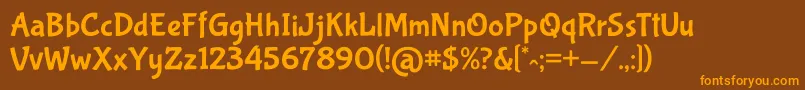 BubblegumsansRegular Font – Orange Fonts on Brown Background