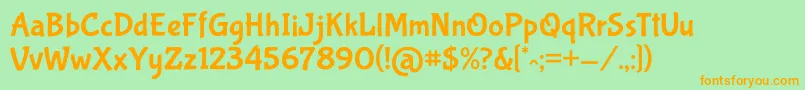 Czcionka BubblegumsansRegular – pomarańczowe czcionki na zielonym tle