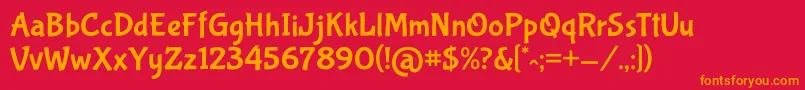 BubblegumsansRegular Font – Orange Fonts on Red Background
