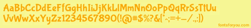 BubblegumsansRegular Font – Orange Fonts on Yellow Background