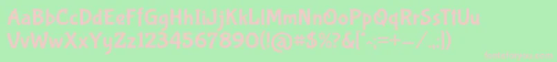 Fonte BubblegumsansRegular – fontes rosa em um fundo verde
