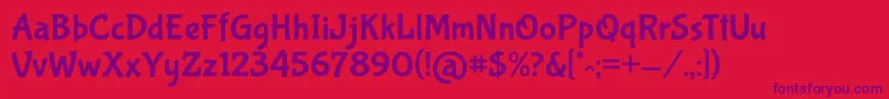 BubblegumsansRegular Font – Purple Fonts on Red Background