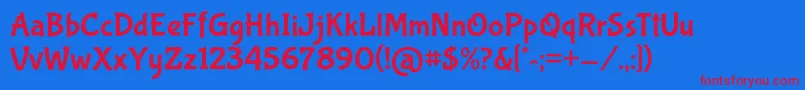 BubblegumsansRegular Font – Red Fonts on Blue Background