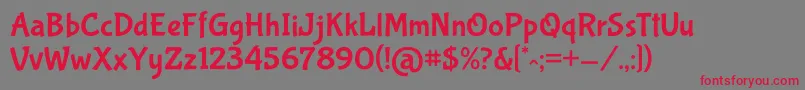 BubblegumsansRegular Font – Red Fonts on Gray Background
