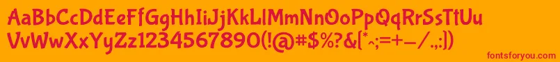 BubblegumsansRegular Font – Red Fonts on Orange Background