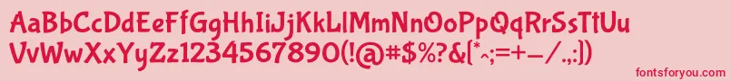 BubblegumsansRegular Font – Red Fonts on Pink Background