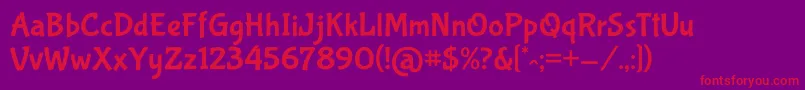 BubblegumsansRegular Font – Red Fonts on Purple Background