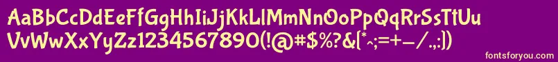BubblegumsansRegular Font – Yellow Fonts on Purple Background