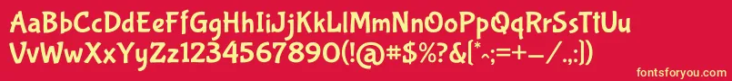 BubblegumsansRegular Font – Yellow Fonts on Red Background