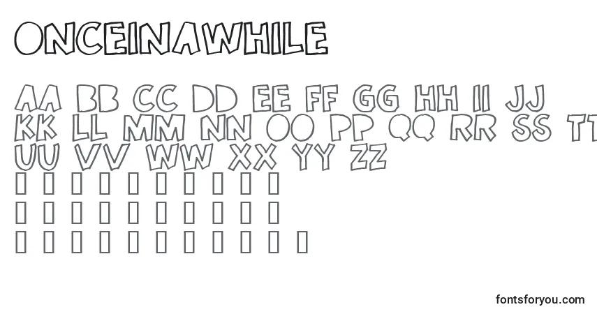 Шрифт Onceinawhile – алфавит, цифры, специальные символы