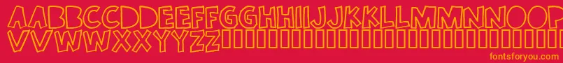 Onceinawhile Font – Orange Fonts on Red Background