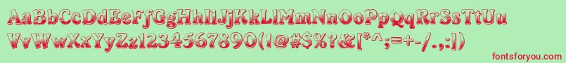 Dschocolade Font – Red Fonts on Green Background