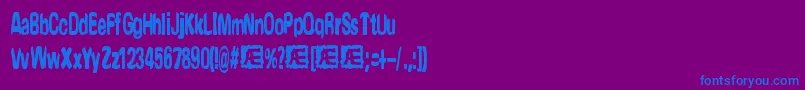 フォントYonderBrk – 紫色の背景に青い文字