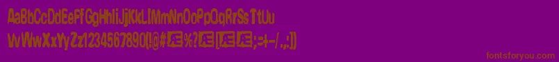 YonderBrk-Schriftart – Braune Schriften auf violettem Hintergrund