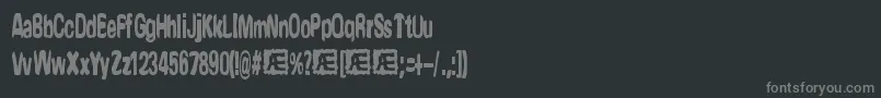 フォントYonderBrk – 黒い背景に灰色の文字