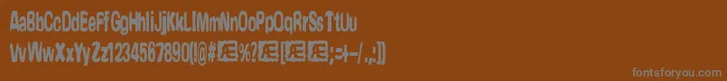 フォントYonderBrk – 茶色の背景に灰色の文字