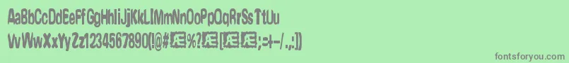 フォントYonderBrk – 緑の背景に灰色の文字