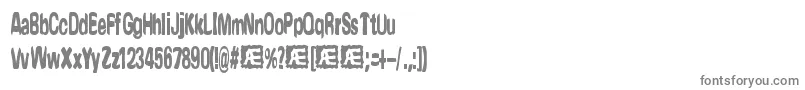 フォントYonderBrk – 白い背景に灰色の文字