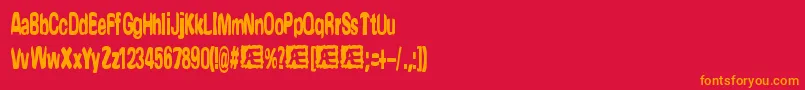 フォントYonderBrk – 赤い背景にオレンジの文字