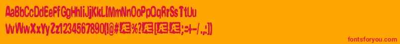 YonderBrk Font – Red Fonts on Orange Background