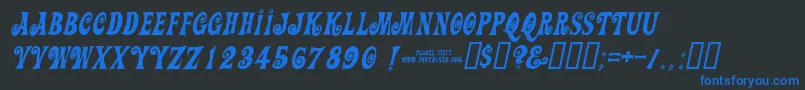 Actionisdiagonaljlitalic Font – Blue Fonts on Black Background