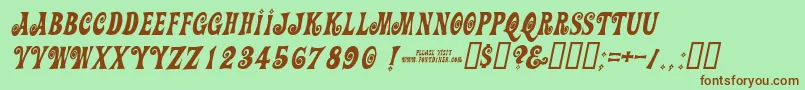 Actionisdiagonaljlitalic Font – Brown Fonts on Green Background