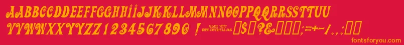 Actionisdiagonaljlitalic Font – Orange Fonts on Red Background